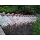 brick retaining wall and staircase