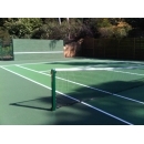 residential surrey tennis court close up on net