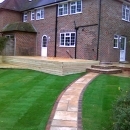 raised decking outside surrey home
