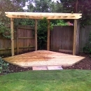 wooden decking and pergola