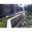 retaining wall surrounding front garden