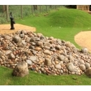 close up of school rock water feature