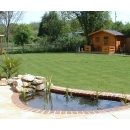 patio with pond in surrey garden