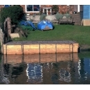 river bank patio at the rear of property