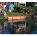 river bank patio at the rear of property